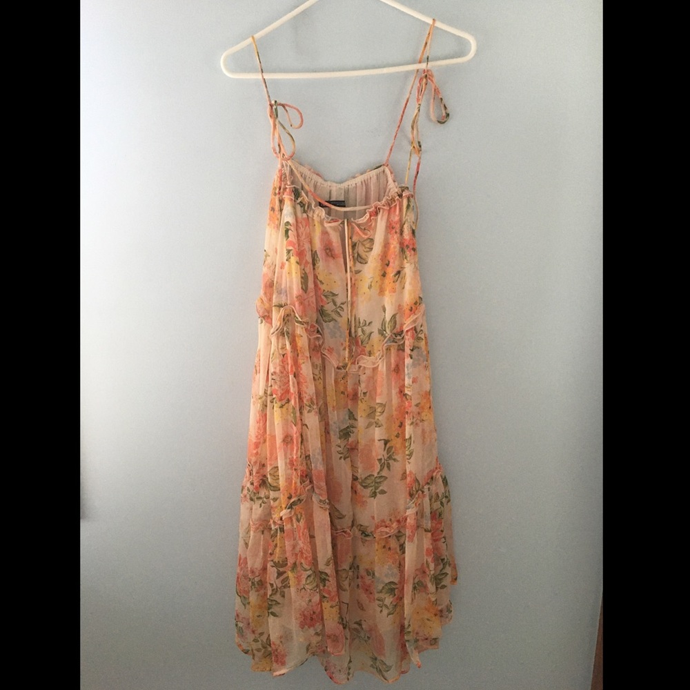 ZARA Pink Floral Sleeveless Dress Size XS-S